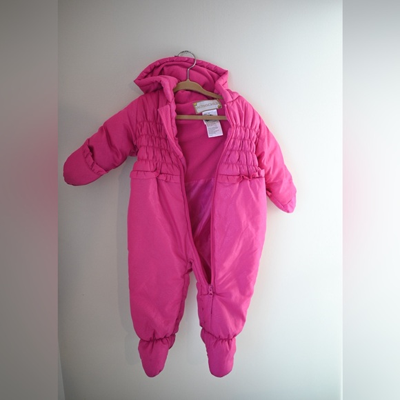 Rothschild Other - Rothschild 12M Infant Girls Snowsuit In Vibrant Pink with Floral Embossed Design